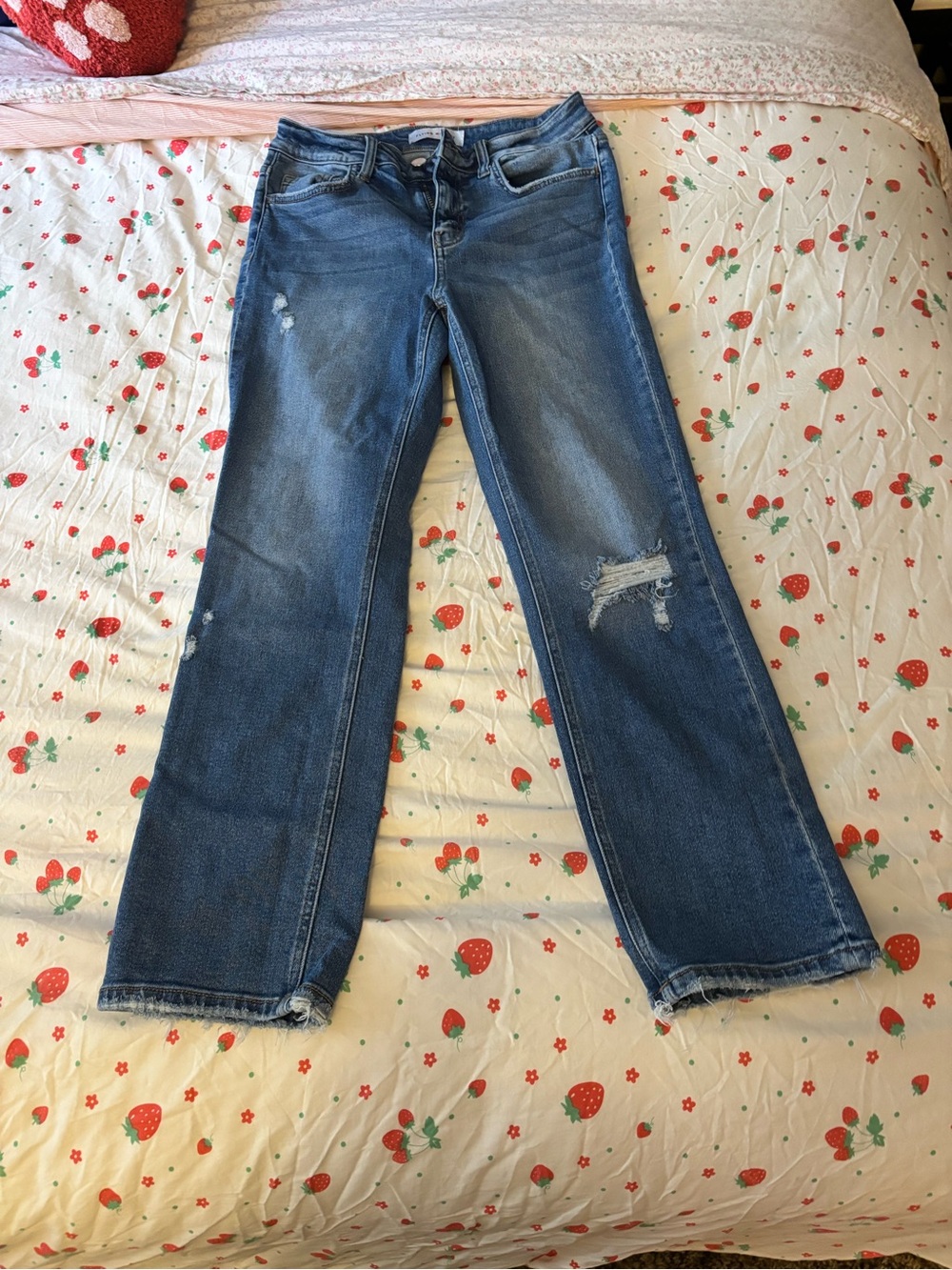 Flying Monkey Blue Distressed Straight-Leg Jeans